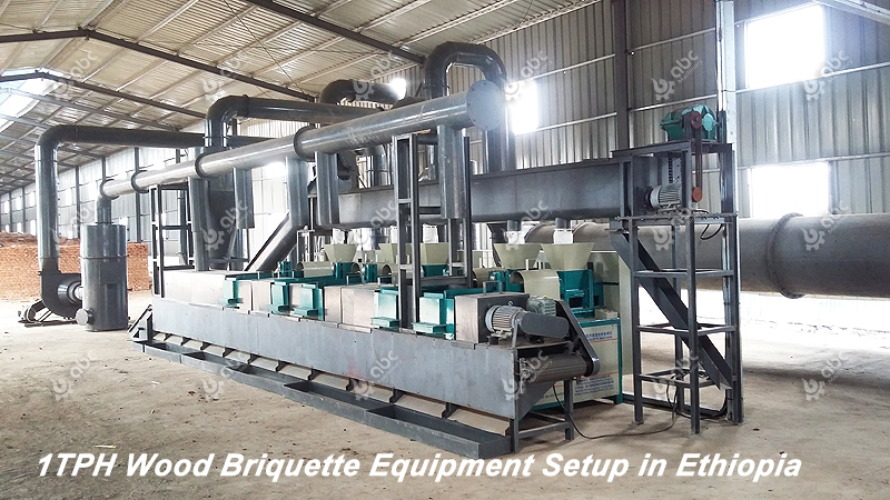 1TPH Wood Briquette Production Equipment Setup in Ethiopia