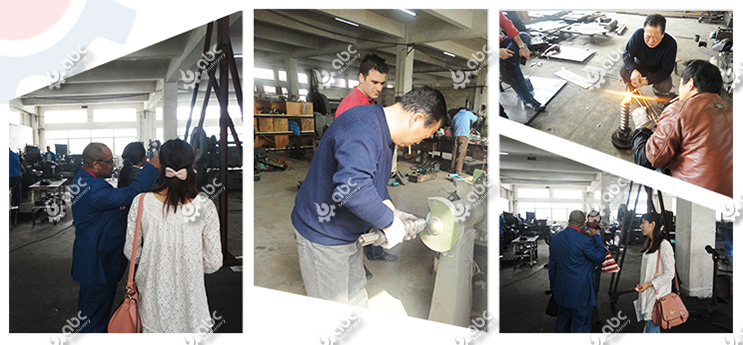 customzers visiting our briquette machine manufacturing factory