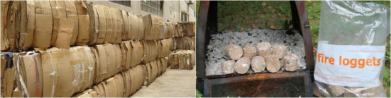 make cardboard briquettes