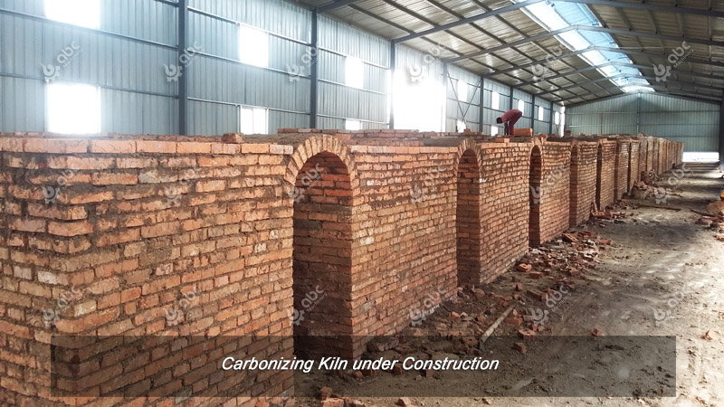 charcoal briquettes carbonizing kiln construction