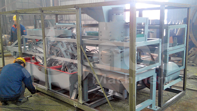 large coal briquette production machine under packing