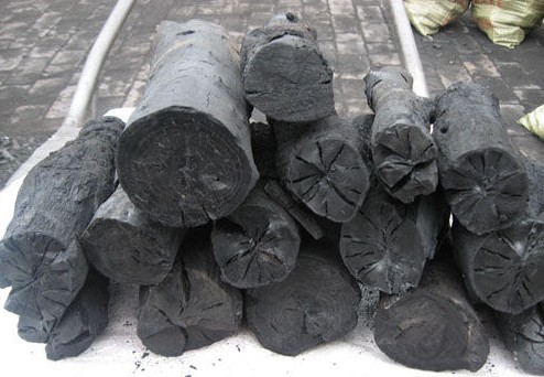 raw wood charcoal