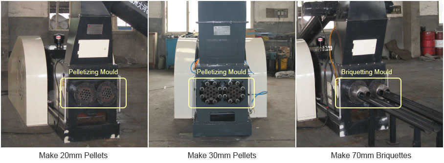 wood pelletizer for make biomass pellets and briquettes